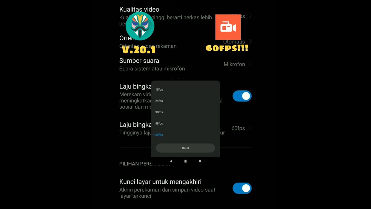 Cara unlock mode 60 fps di Screen Recorder XIAOMI!!! ON ROOT 60 FPS
