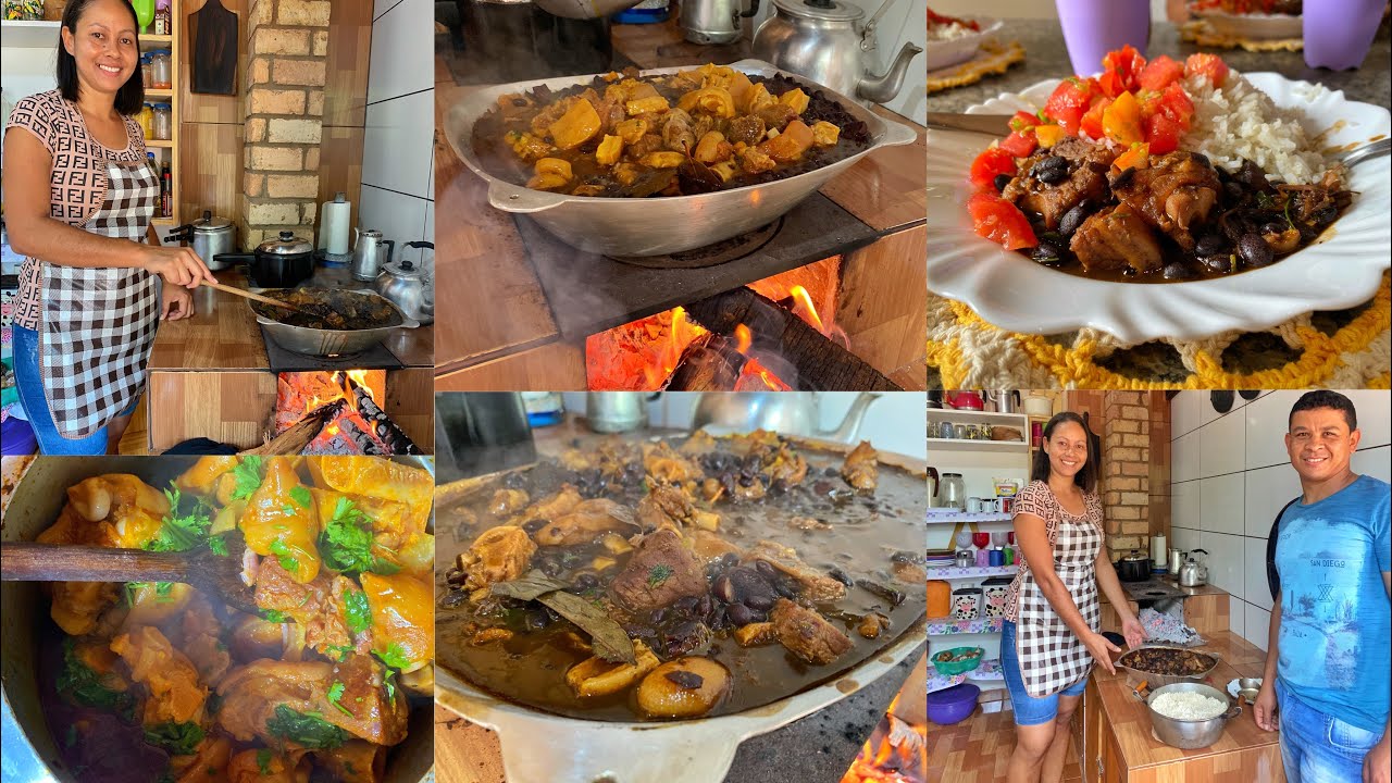 DELICIOSA FEIJOADA FEITA NO FOGÃO A LENHA- ALMOÇO MARAVILHOSO PARA FAMÍLIA🙏🏼