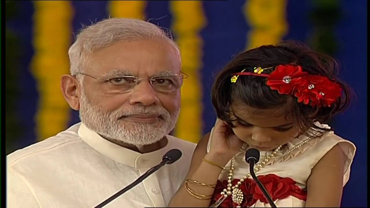 A specially abled girl reads extract from Ramayana on PM Modis birthday in Navsari  bjp