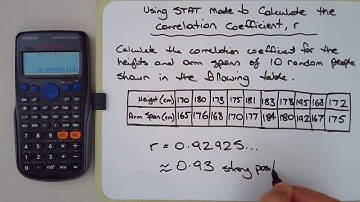 How to find correlation coefficient of bivariate data set using STAT mode on Casio calculator