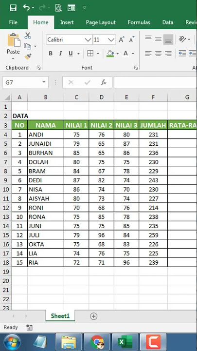 CARA MENGHITUNG NILAI RATA-RATA DI EXCEL
