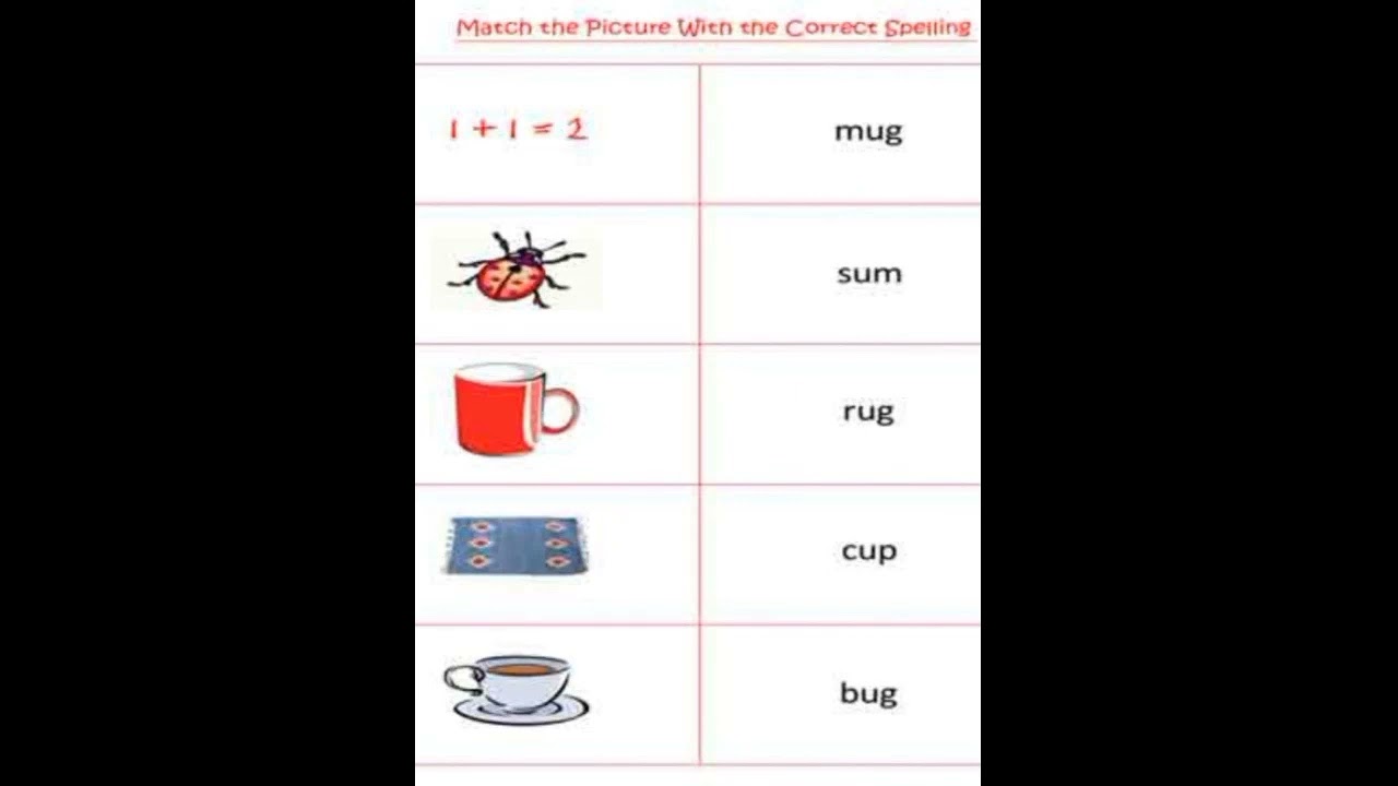 Match the picture with the correct spelling