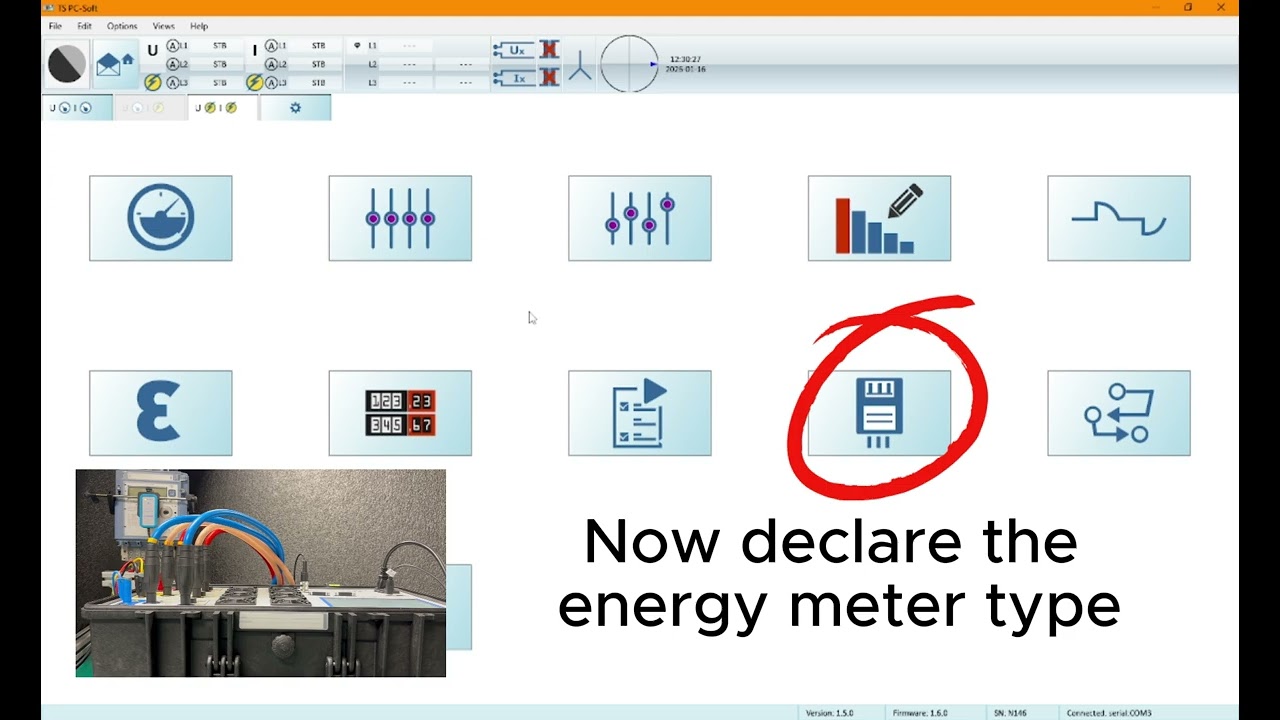 How to set harmonics in Calmet TS33 using TS PC Soft for energy meter testing in automatic procedure