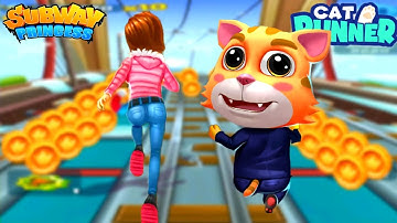 Subway Princess Runner🏃‍♀️ V/S Cat Runner🐱 - Endless Run | Android/iOS Gameplay HD