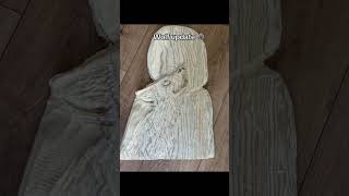 Wood and resin wolf update 🐺 she’s curing finally! Full video coming 🔜 #resinart #woodcarving #art