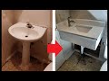 DIY: Simple Floating Corner Bathroom Vanity