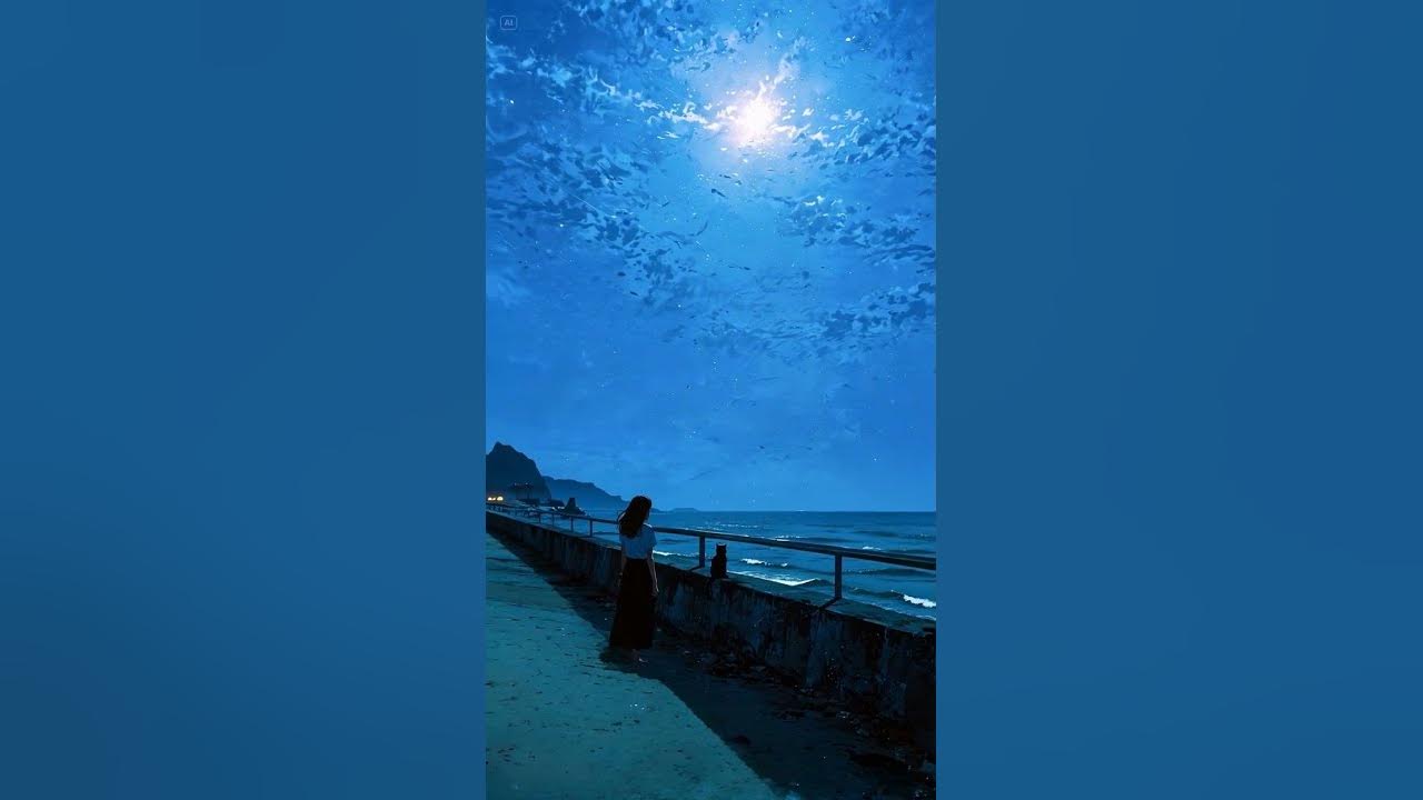 Moonlit Coast | Anime Ocean Night Chill Vibes #music #2025 #aiart #livemusic #ai #aianimation
