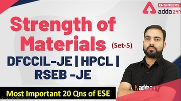 Strength of materials  | DFCCIL-JE | HPCL | RSEB -JE Live Engineers Adda | Mechanical  Engineering