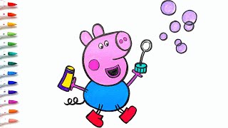 Drawing And Coloring Peppa 🐷🐷 | Drawing For Kids | Drawing And Coloring Idea #37