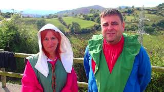 1ª RECREACIÓN (8) PEREGRINACIÓN MEDIEVAL GRADO/GRAU (ASTURIAS) ENTREVISTA Y BENDICIÓN A PEREGRINOS