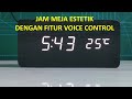 Jam Meja Digital Motif Kayu dengan Fitur Voice Control