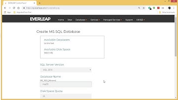 Everleap.com - Create SQL Server Database