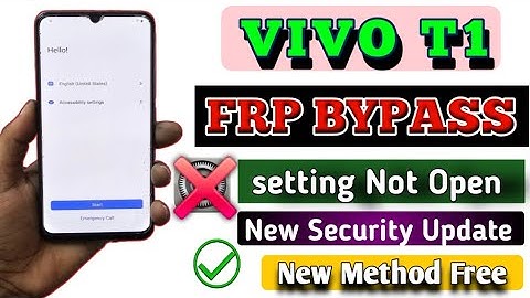 Vivo T1 FRP Bypass Setting Not Open | Vivo T1 Google Account Unlock Without PC | New Security Update