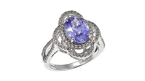 Sterling Silver 2.75ctw Oval Tanzanite and White Zircon ...