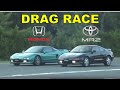 Drag race 22  honda nsx vs toyota mr2 gts