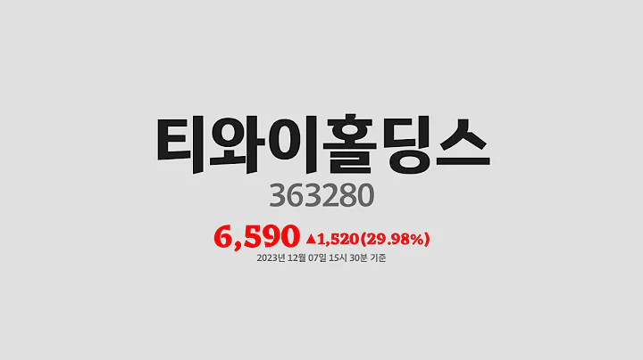 티와이홀딩스주가분석(363280) 2023년 12월 07일기준