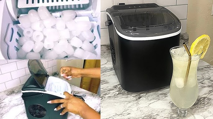 Review E EUHOMY EUHOMY Nugget Ice Maker Countertop, 30lbs/Day, 2 Way Water  Refill, Self-Cleaning Peb 