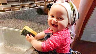 Cutest Babies Trying to Help Mommy in Housework  Funny and Cute Baby Video