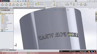How to use Wrap feature in SolidWorks for making text on curve surface.