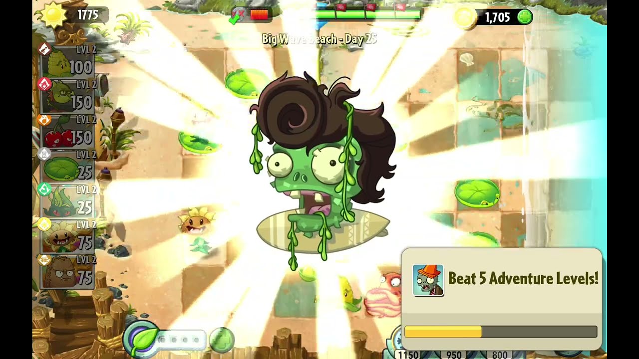 Plants vs. Zombies 2 : Big Wave Beach - Gameplay Walkthrough Part 8