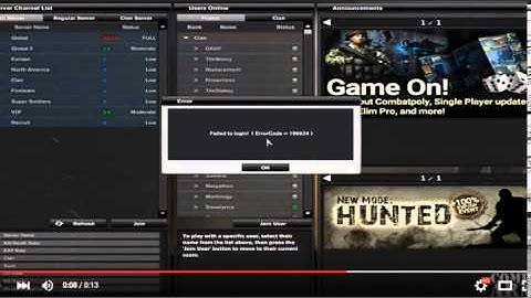 Combat arms Failed to login! Error Code=196624 Help !