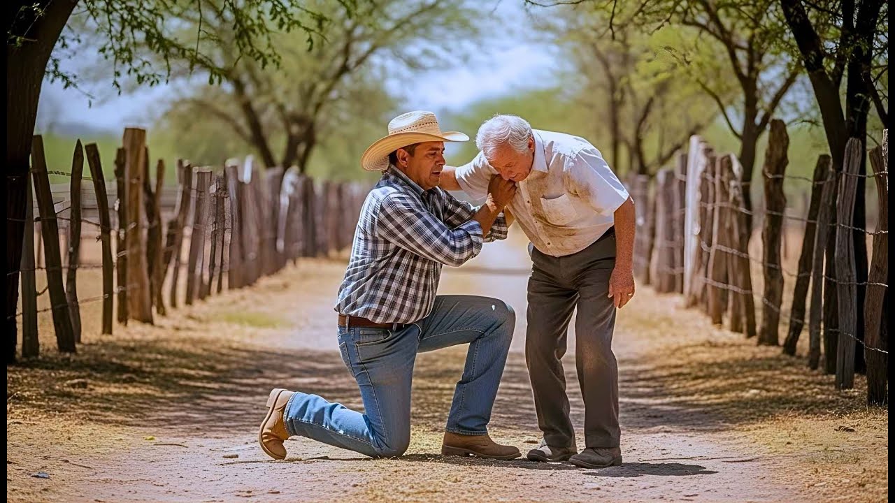 El peón ayudó al anciano que estaba perdido, sin saber que él era un viejo amigo del ranchero
