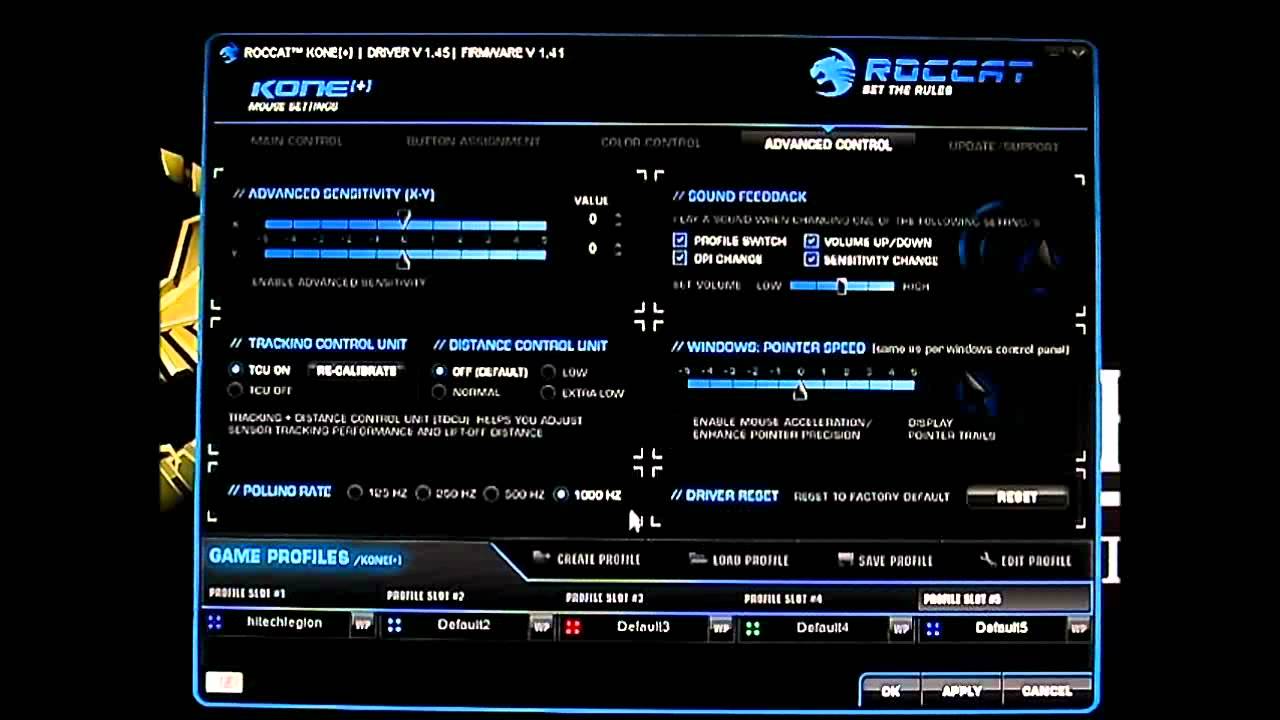 Roccat Kone 6000 Dpi Laser Gaming Mouse Driver Software Overview Youtube