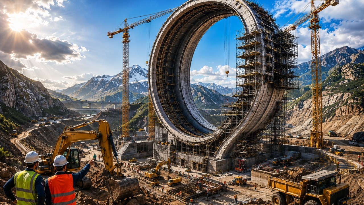 Inside a Giant Highway Mega Loop Construction — Foundation, Earthworks ...