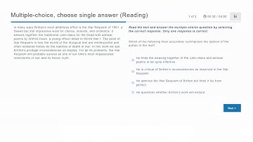 PTE Academic   Reading  Multiple Choice Single Answer