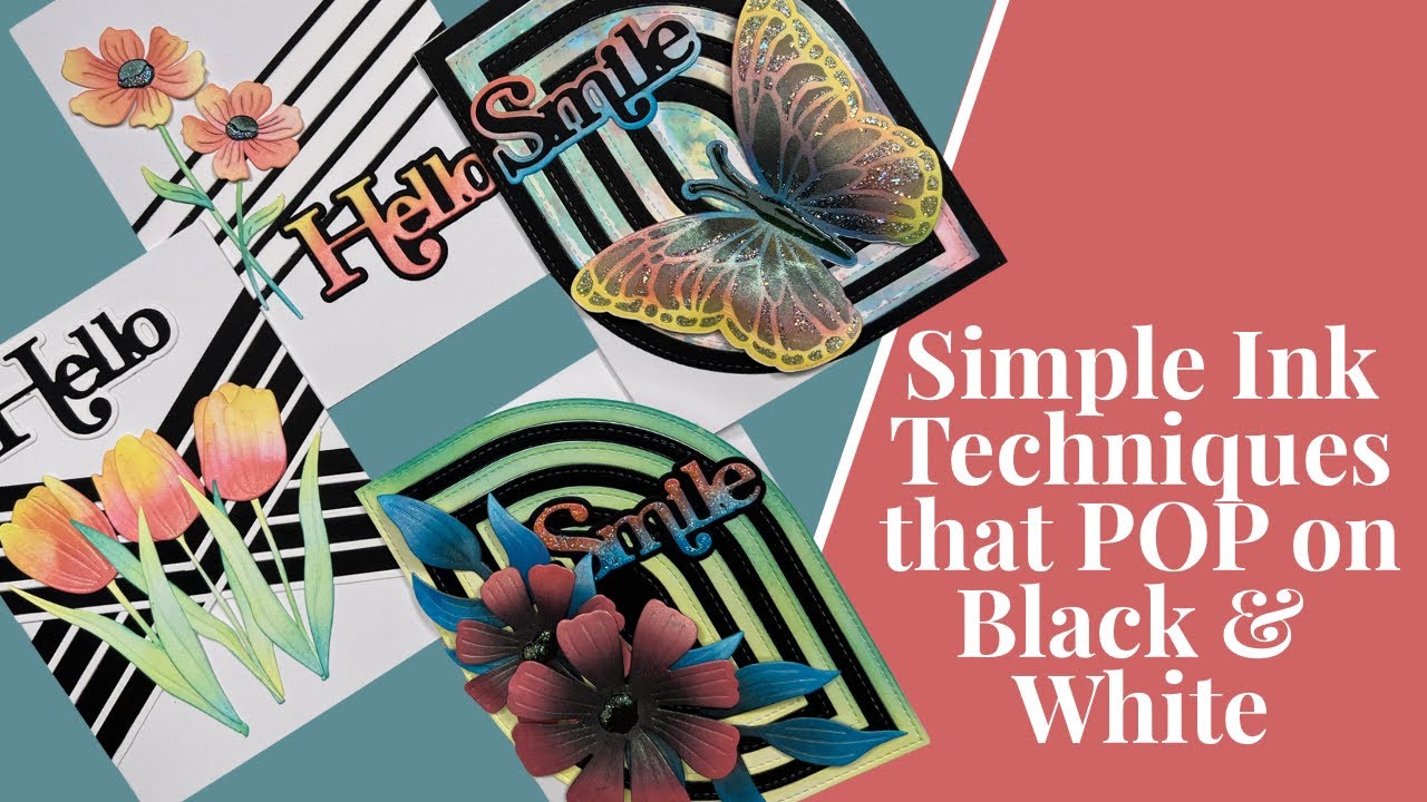 Simple Ink Techniques that POP on Black & White | Lisa Horton March 2026 colour combo