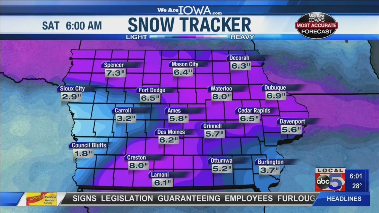 Winter snow coverage with Iowa's most accurate forecast YouTube