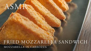 ASMR - How to make delicious vegetarian FRIED MOZZARELLA SANDWICHES