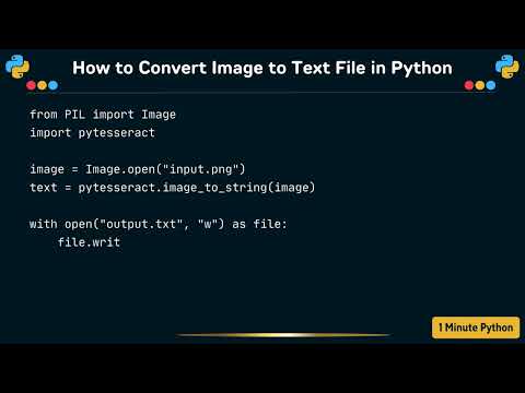 How to Convert Image to Text File in Python
