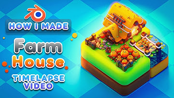 Blender Timelapse - Farm House - 3D Isometric Illustration