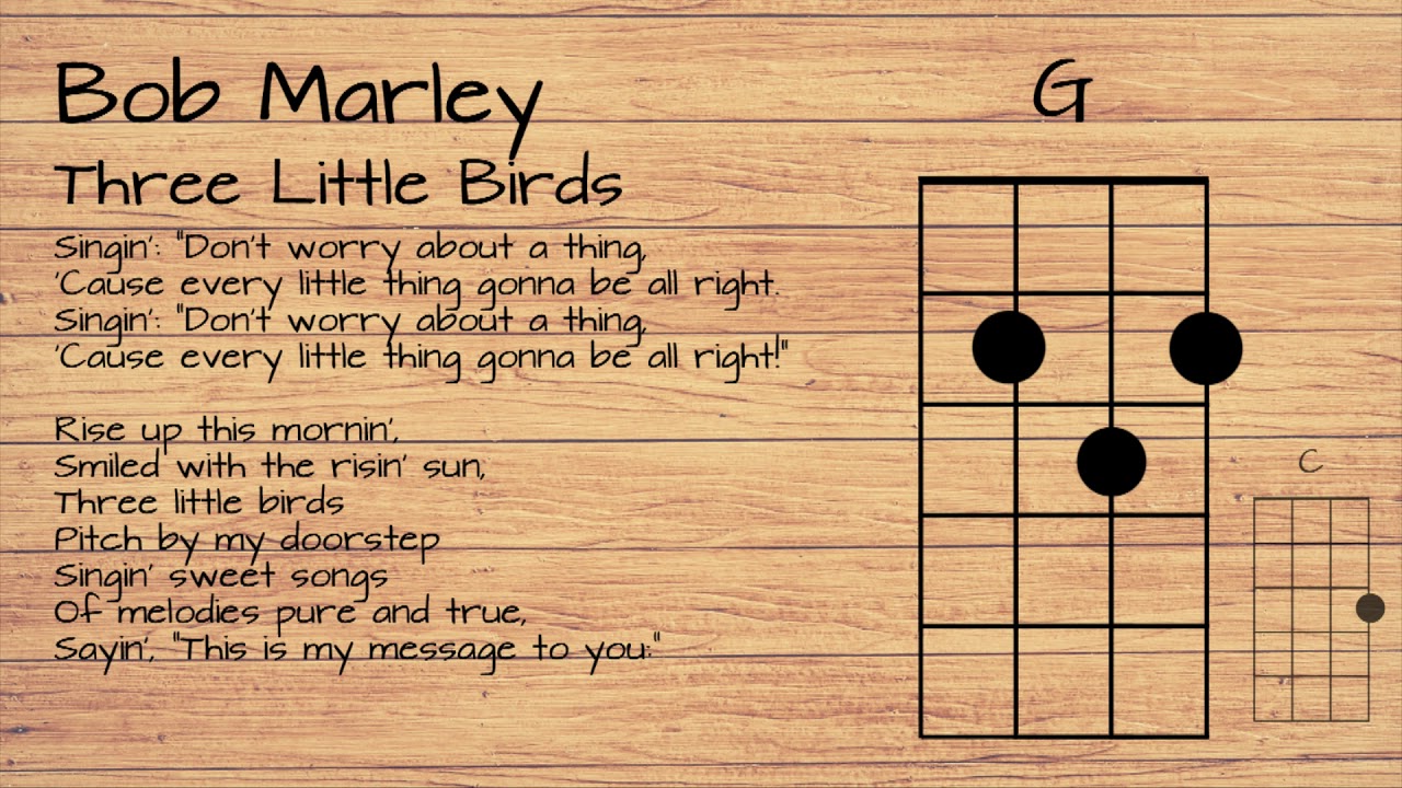 Bob Marley Three Little Birds Ukulele Tutorial W Lyrics Youtube