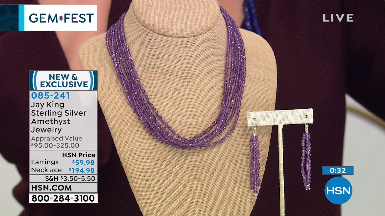 Jay King 18" Sterling Silver Amethyst Bead 6Strand Neckl...