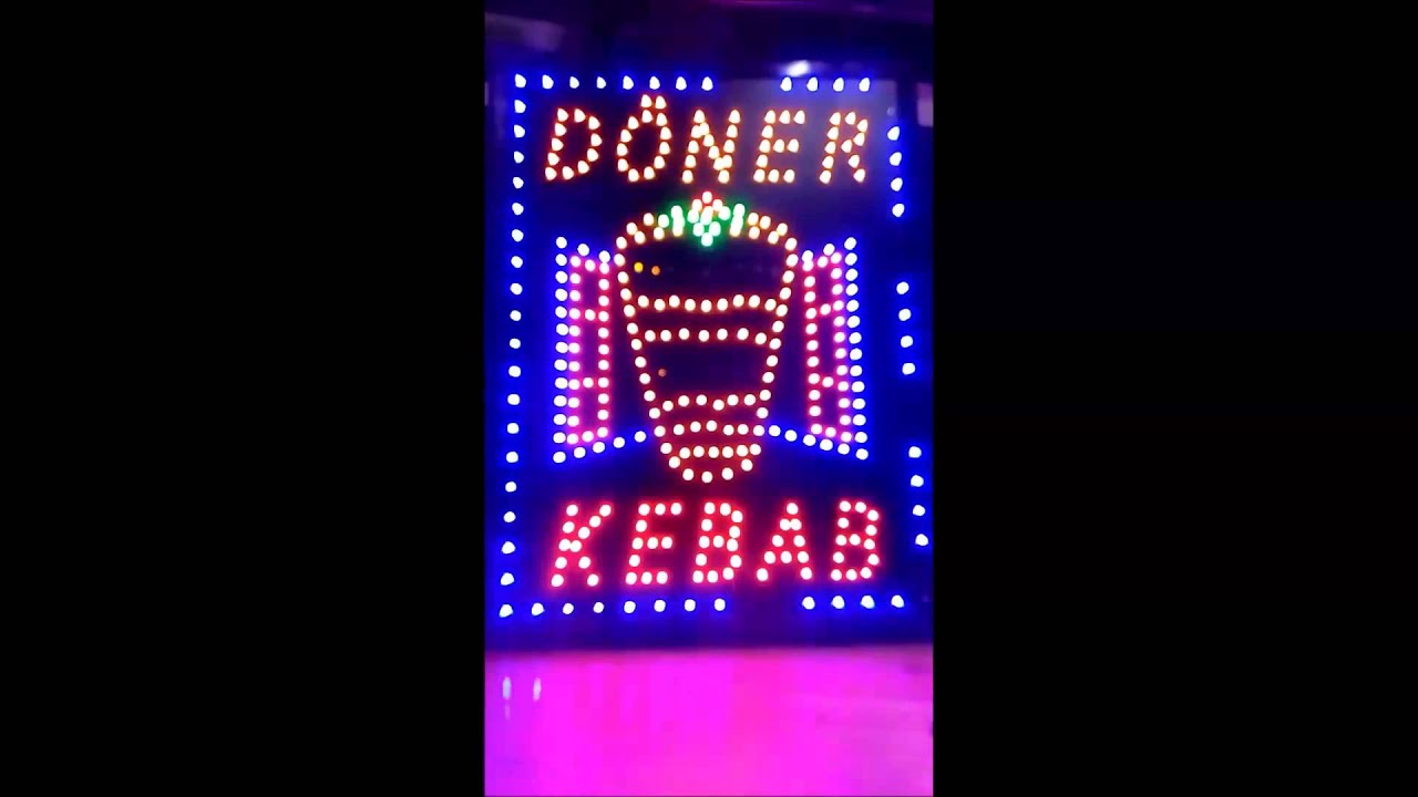 LED Pizza Imbiss Döner Werbung Reklame no Neonreklame Schild Doner Spieß Kebab Leuchtschild LED Deko Türkische Türkei Spezialitäten türkisch