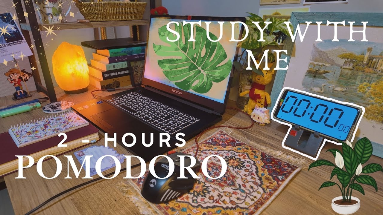 Study With Me 2 Hours Pomodoro Read With Me | No Music • ASMR Cozy ...