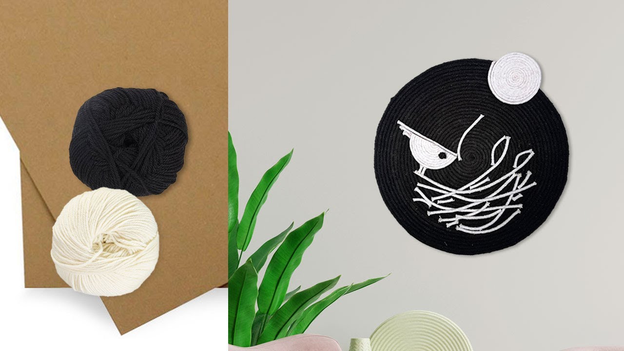 Easy Wall decoration craft ideas using thread & cardboard | 