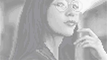pixel-art illustration of a woman wearing glasses | Coloring Games