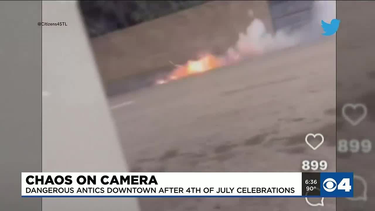 Chaos in downtown St. Louis as Fourth of July celebrations ended - YouTube