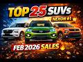 Top 25 Best Selling SUVs in India Feb 2026 🔥 | Nexon No.1 | Punch, Creta, Brezza Sales Report