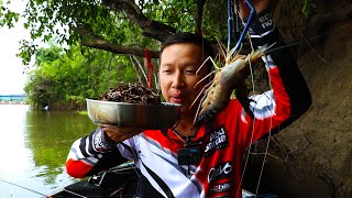 ตกกุ้งกลางแม่น้ำปิง โดนลากคันเบ็ดตกน้ำ ควานหากว่าจะเจอ P.NU FISHING