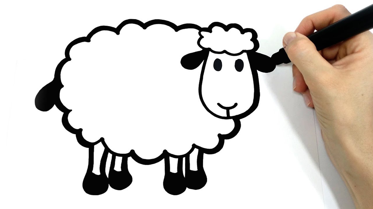Como dibujar una oveja con orejas negras - YouTube