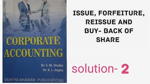 question-2 corporate accounting | issue, forfeiture, reissue and buy- back of shares |bcom 3rd year
