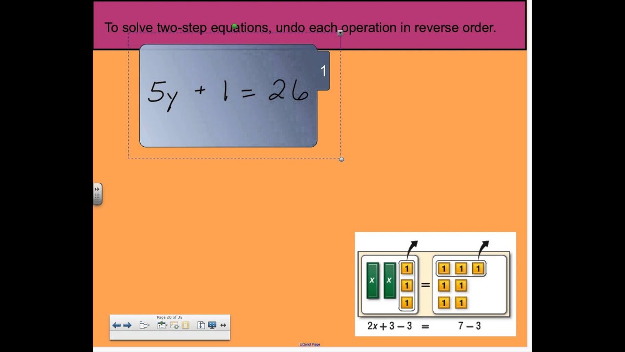 2 2 Solve Two Step Equations Example 1 YouTube 2 2 solve two step equations example 1 youtube