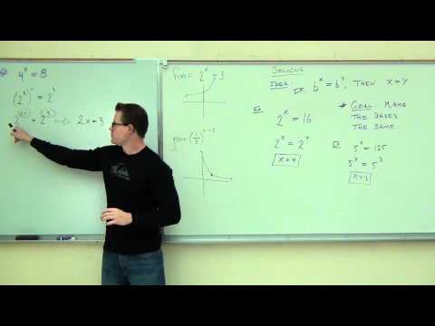 Intermediate Algebra Lecture 12.3:  Graphing and Solving Exponential Functions