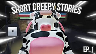 Playing Roblox's SHORT CREEPY STORIES // Night shift on Route 90