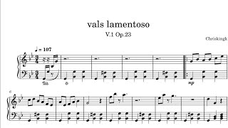 Partitura De Un Vals | Vals Lamentoso Op. 23 Vals. 1