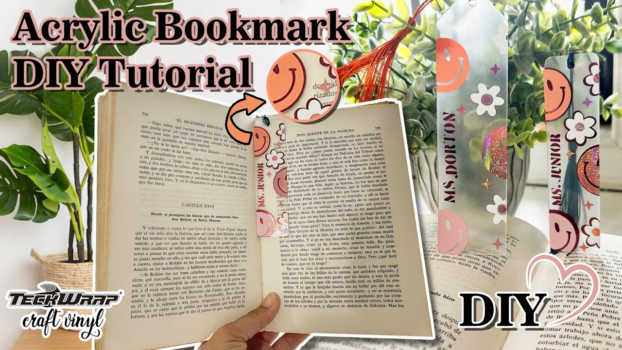 Permanent Vinyl DIY Craft Tutorial, How to Make Acrylic Bookmarks with  Vinyl Decals